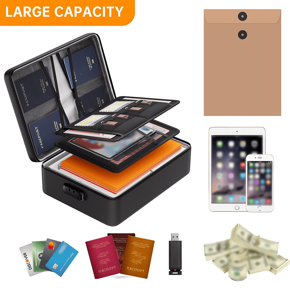 Aluminum Foil Black Document Storage Bag