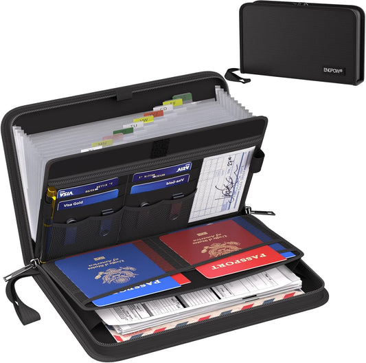 ENGPOW Accordion Receipt Coupon Organizer,Fireproof Expanding 13 Pockets Small File Organizer Folder with Labels,Portable Home Travel Safe Storage for Check,Bill,Receipts,Tickets,Card,11.4"x6.7"