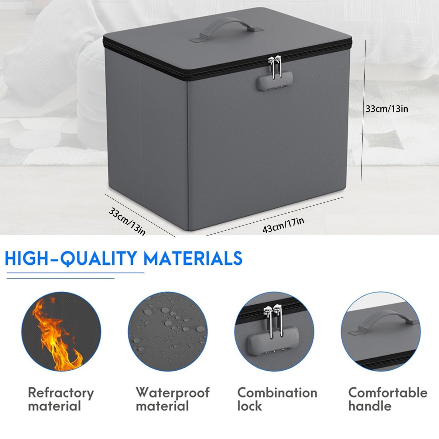 M Size Fireproof Storage Ottoman