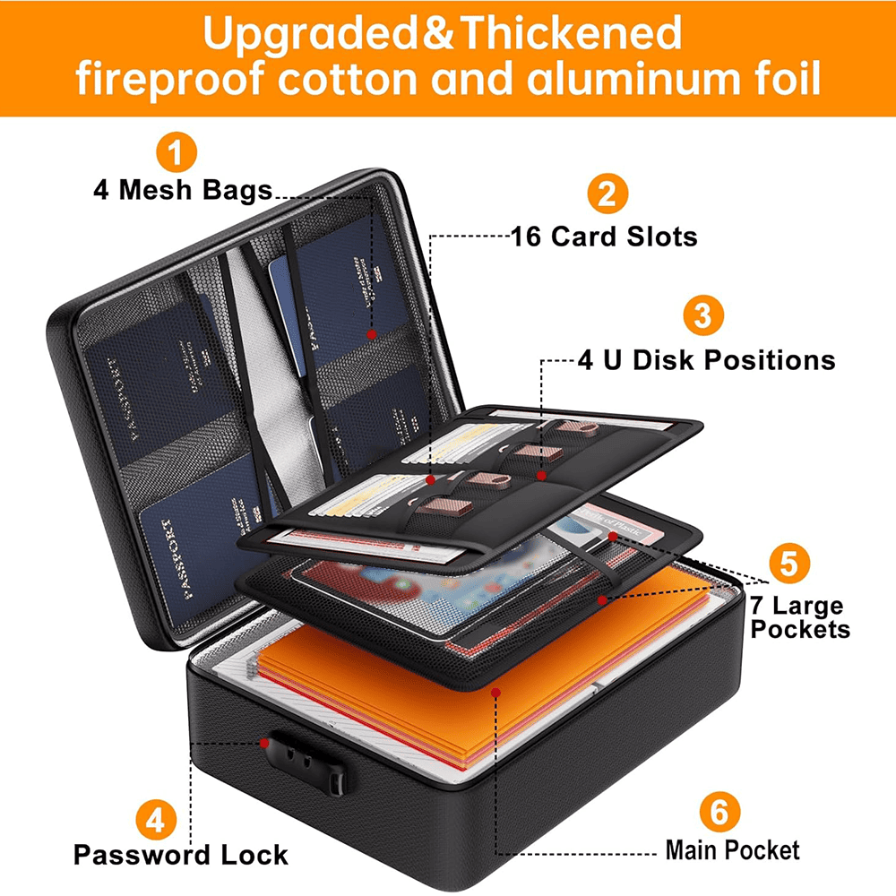 Aluminum Foil Black Document Storage Bag