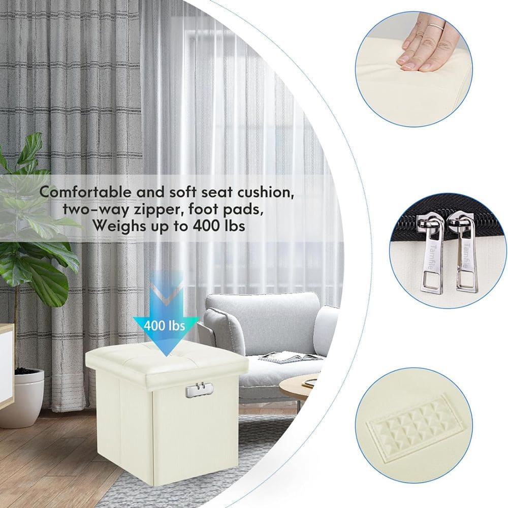 Fireproof Multifunctional Folding Storage Ottoman