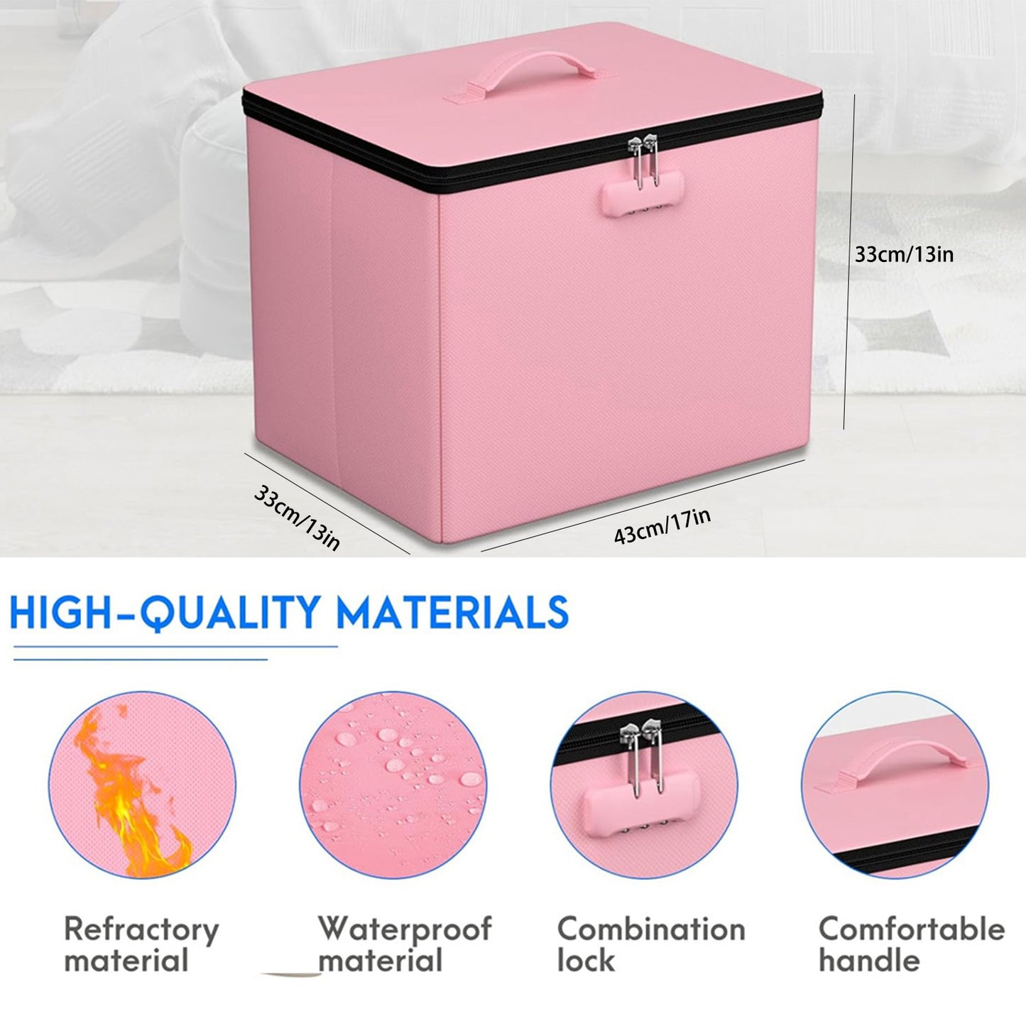 M Size Fireproof Storage Ottoman