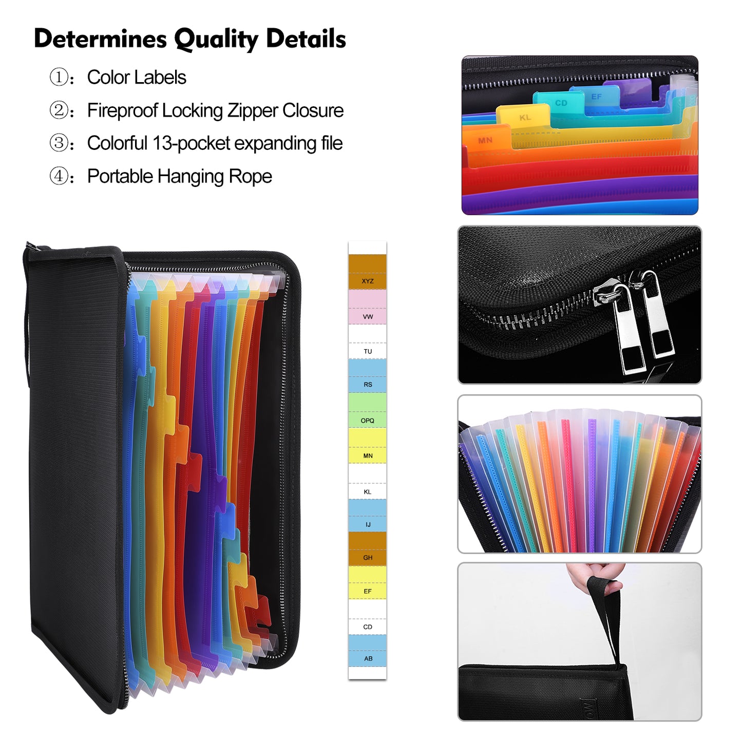 Fireproof Waterproof folder with 12 pockets
