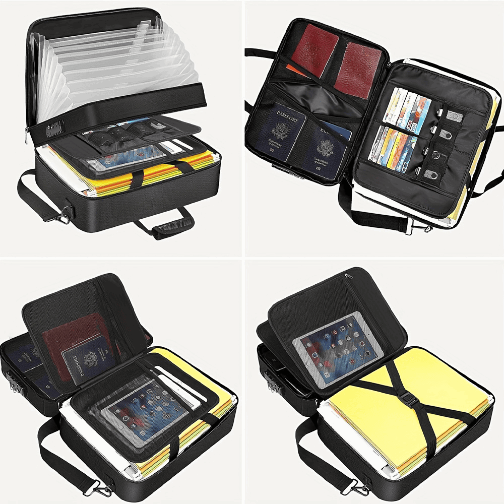 Portable Multi-Layer 13 Pocket Accordion File Folder Bag