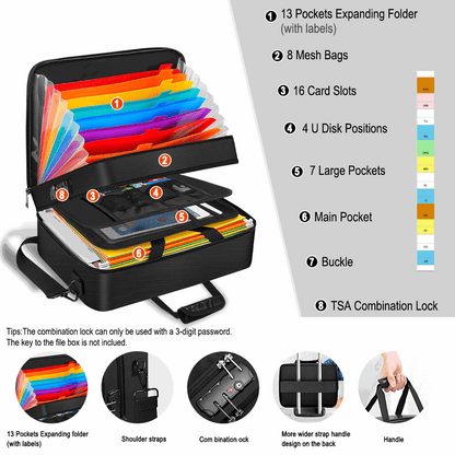 Colorful Accordion Document Storage Bag