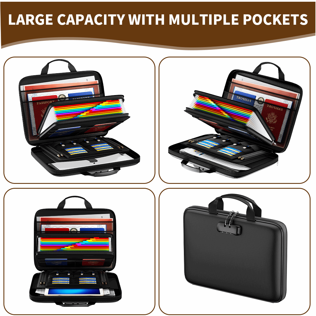 Multifunctional 12-page Hard EVA Color Accordion Folder