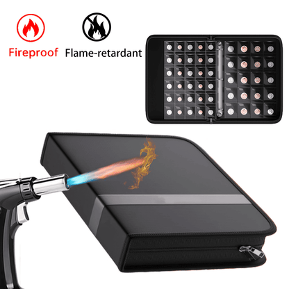 Fireproof Coin Collection Book Waterproof Album Binder Holder Box