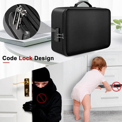 Fireproof Document Storage Bag 3 Layer Waterproof Zipper File Pouch