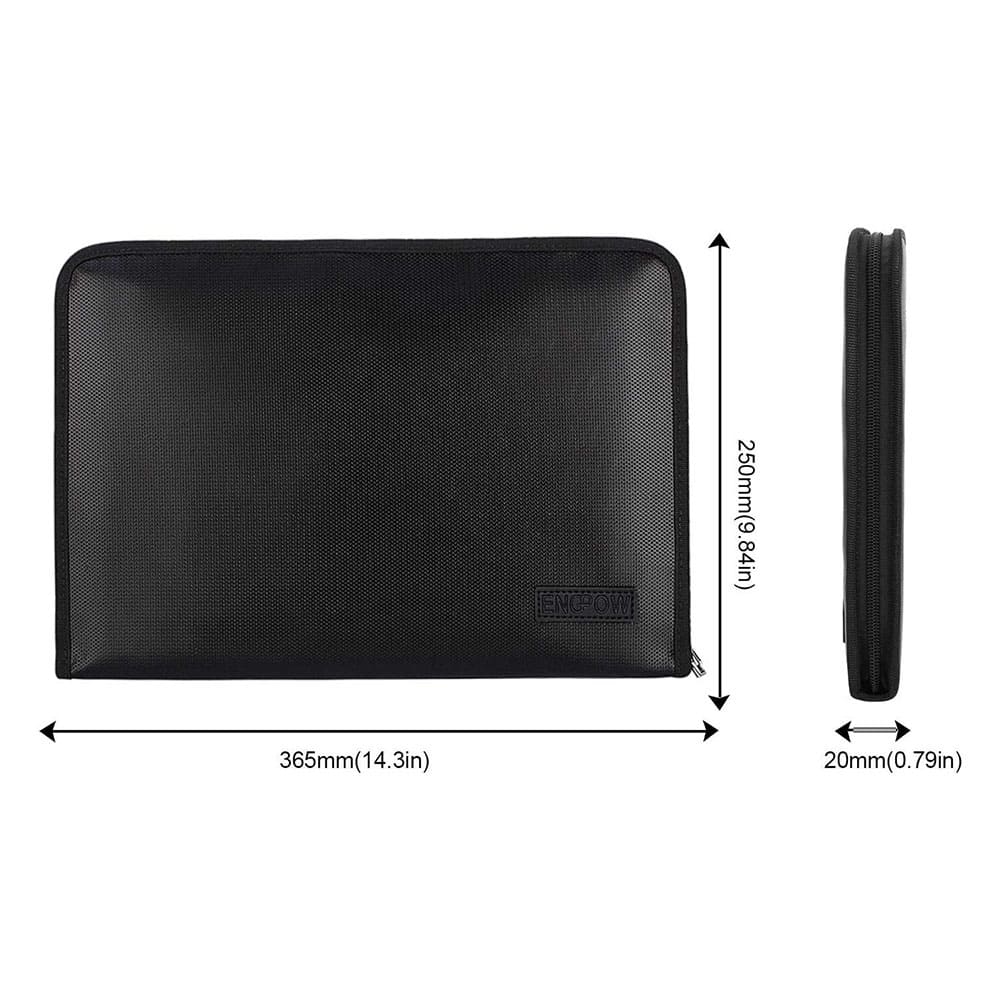 ENGPOW Fireproof Document Bag & File Organizer - Black (13 Pockets)