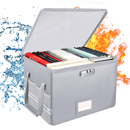 Fireproof File Box with Lock Anti Static Document Storage Organizer