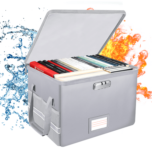 Fireproof File Box with Lock Anti Static Document Storage Organizer