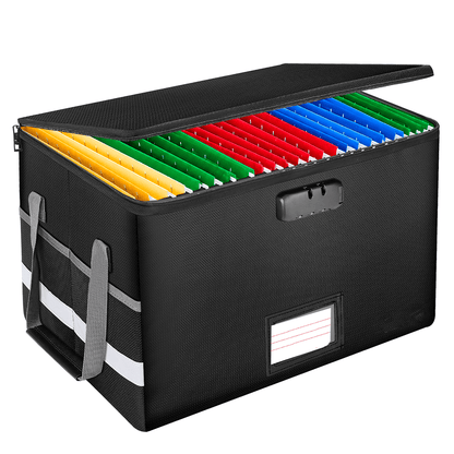 Fireproof File Storage Box Organizer Collapsible Document Safe Case