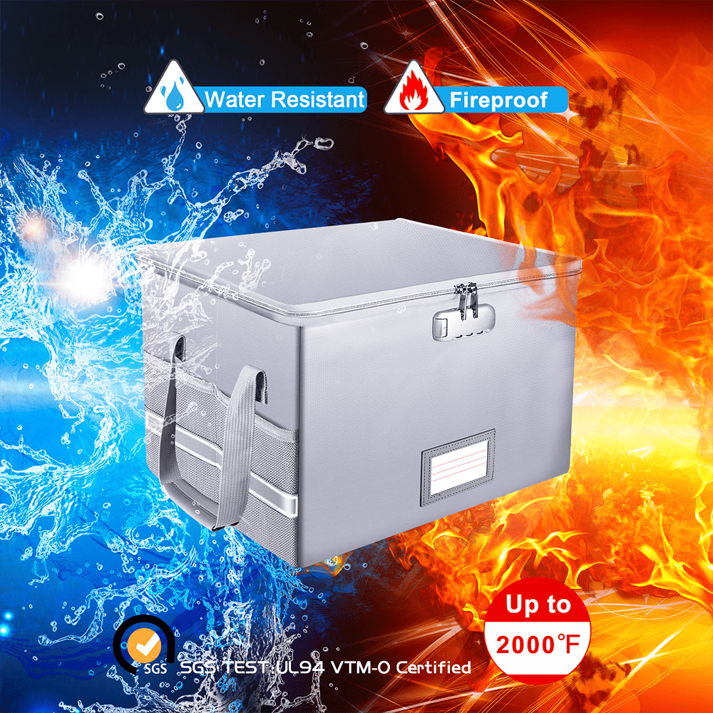 Fireproof File Box with Lock Anti Static Document Storage Organizer