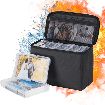 Fireproof Waterproof Photo Storage Box Case with 8 Inner Photo Boxes