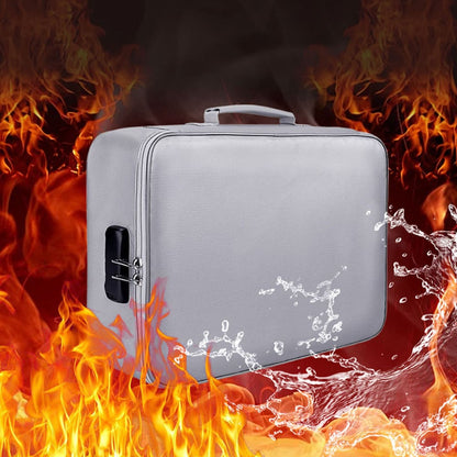 Fireproof Document Bag with Lock Money Safe Pouch Home Office Travel