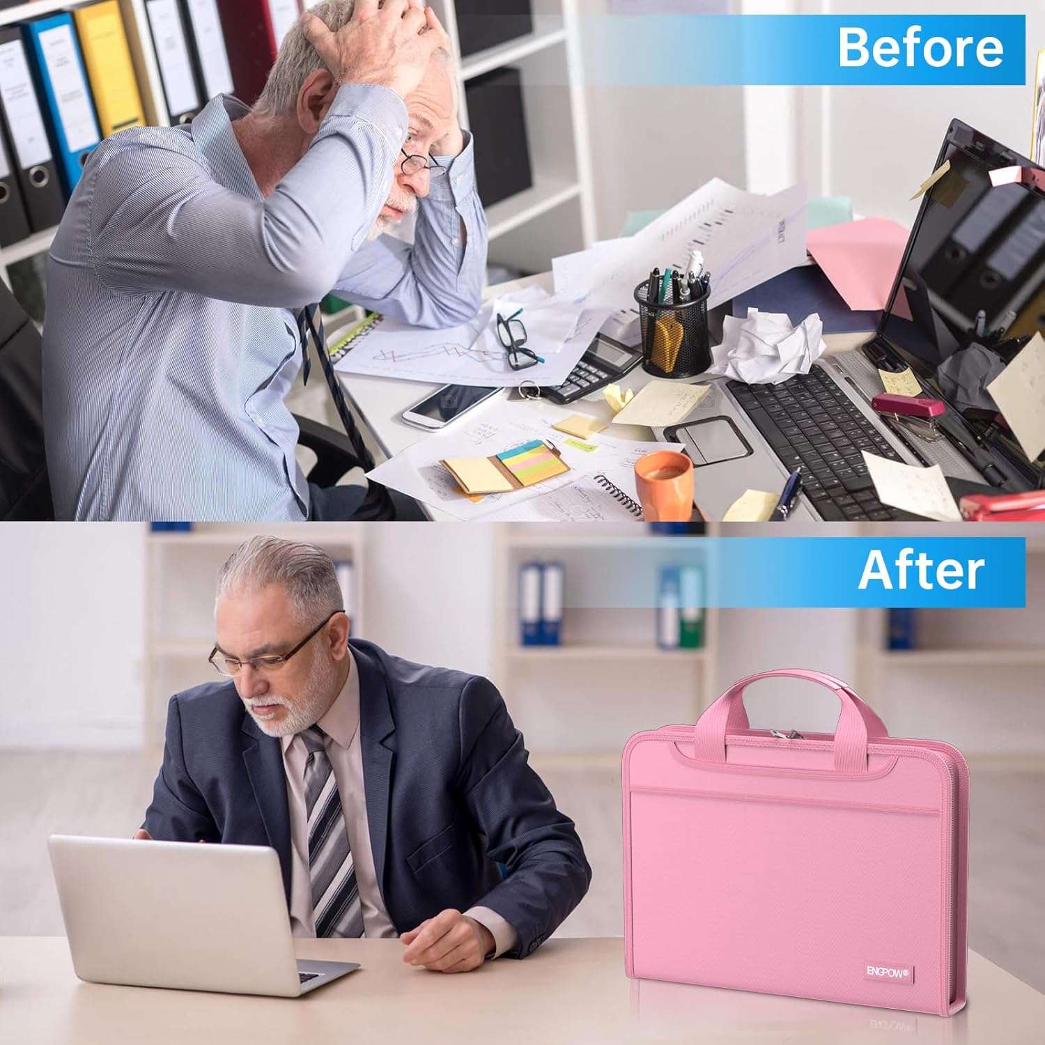 ENGPOW Accordion File OrganizerFireproof Expanding File Folder