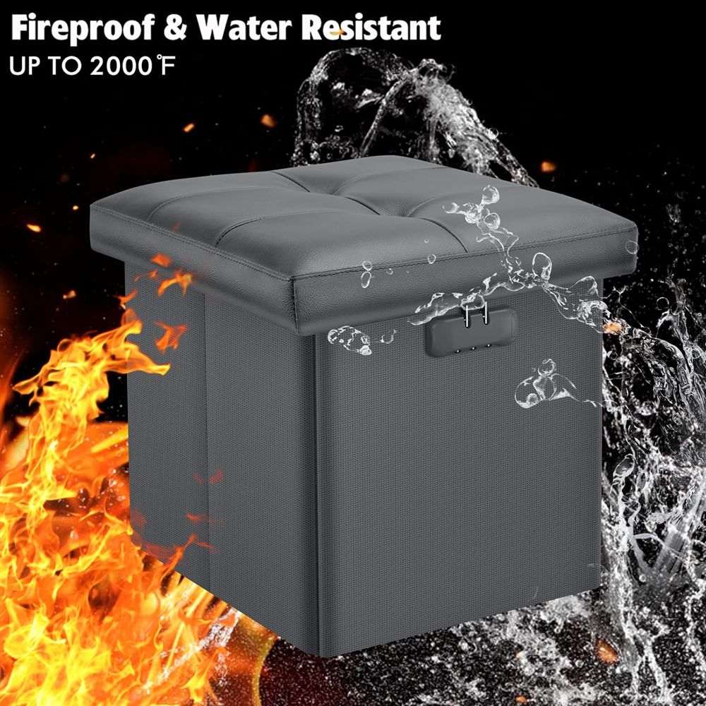 Fireproof Multifunctional Folding Storage Ottoman