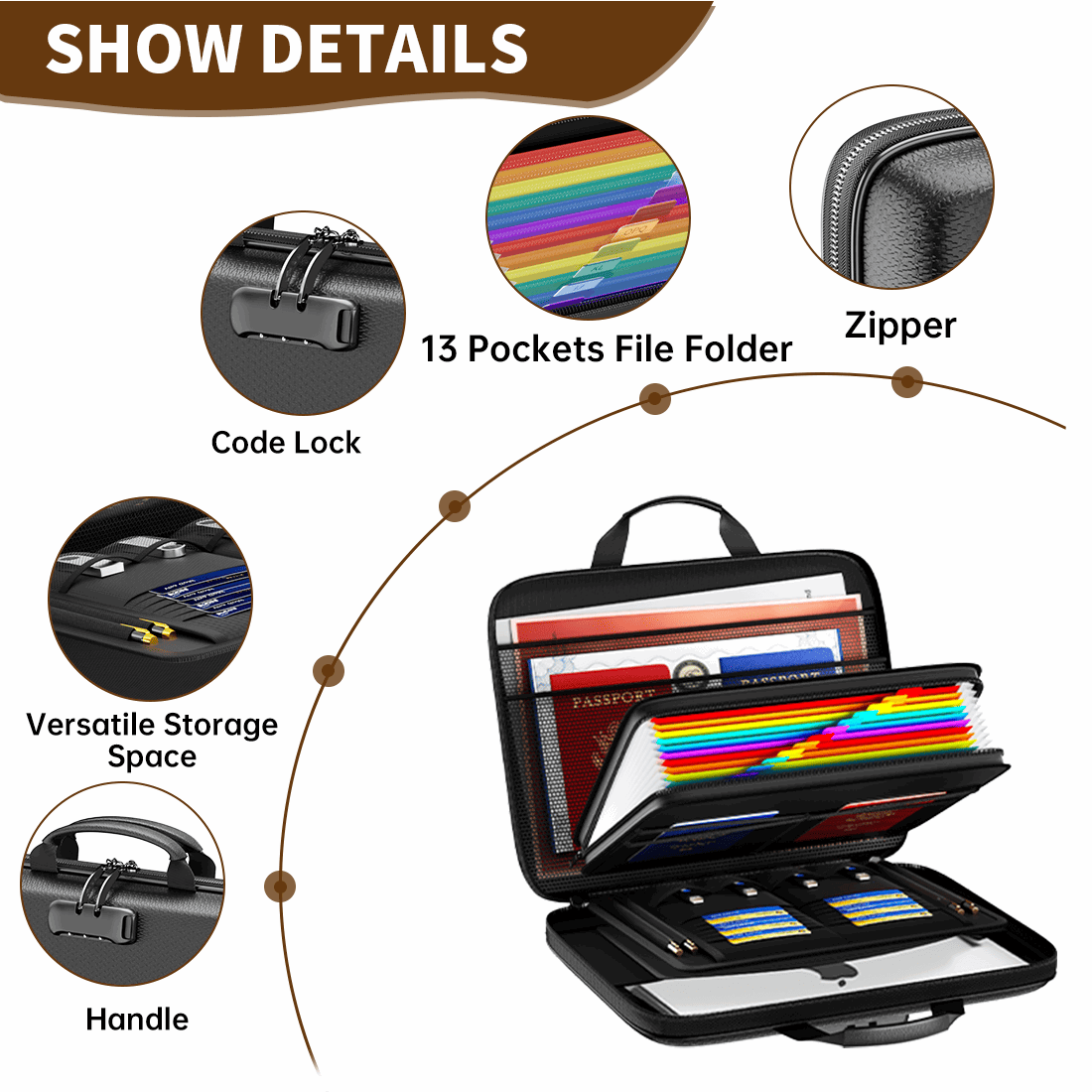 Multifunctional 12-page Hard EVA Color Accordion Folder