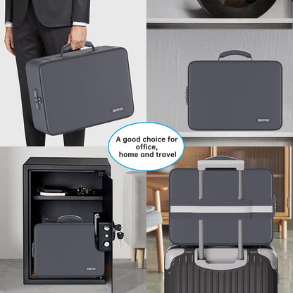 ENGPOW 5200°F Fireproof Document Organizer Bag: Multi-Layer File Safe (Gray)