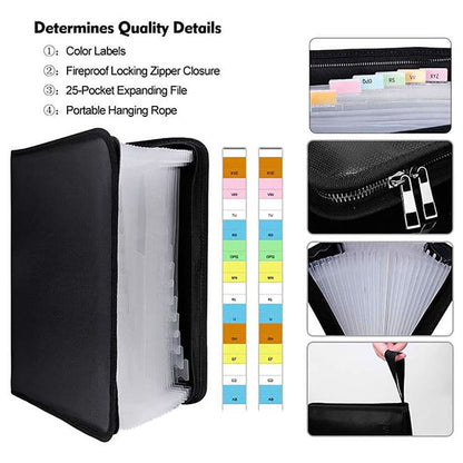 ENGPOW Fireproof Document Bag & Organizer - 25 Pockets