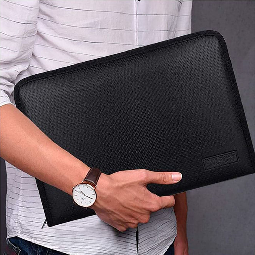ENGPOW 25-Pocket Fireproof Document Bag | Waterproof Expanding File Folder Organizer for A4 & Letter Size (14.3" x 9.8")