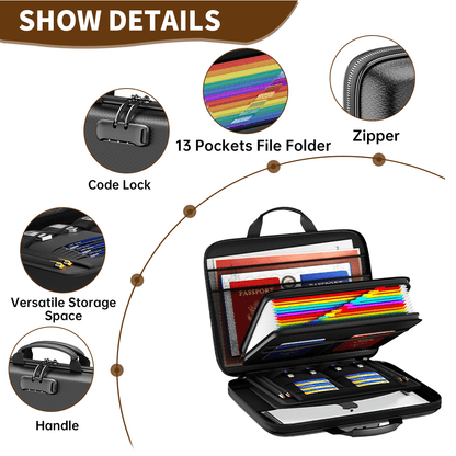 Multifunctional 12-page Hard EVA Color Accordion Folder