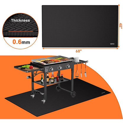 ENGPOW 68"x48" Fireproof Under Grill Mat: 2000°F Deck & Lawn Protector