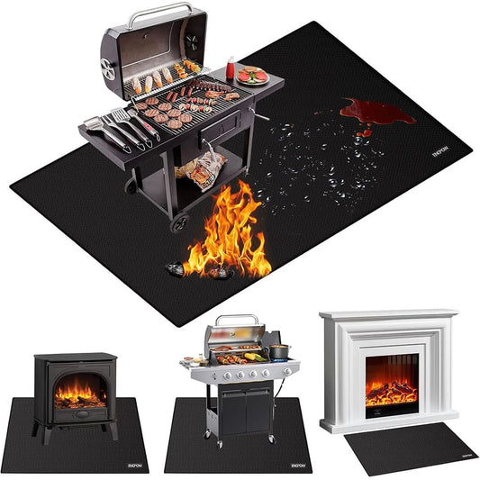 ENGPOW 68"x48" Fireproof Under Grill Mat: 2000°F Deck & Lawn Protector