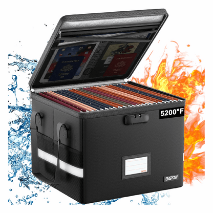 ENGPOW Fireproof & Water‑Resistant Collapsible Document Box with Lock