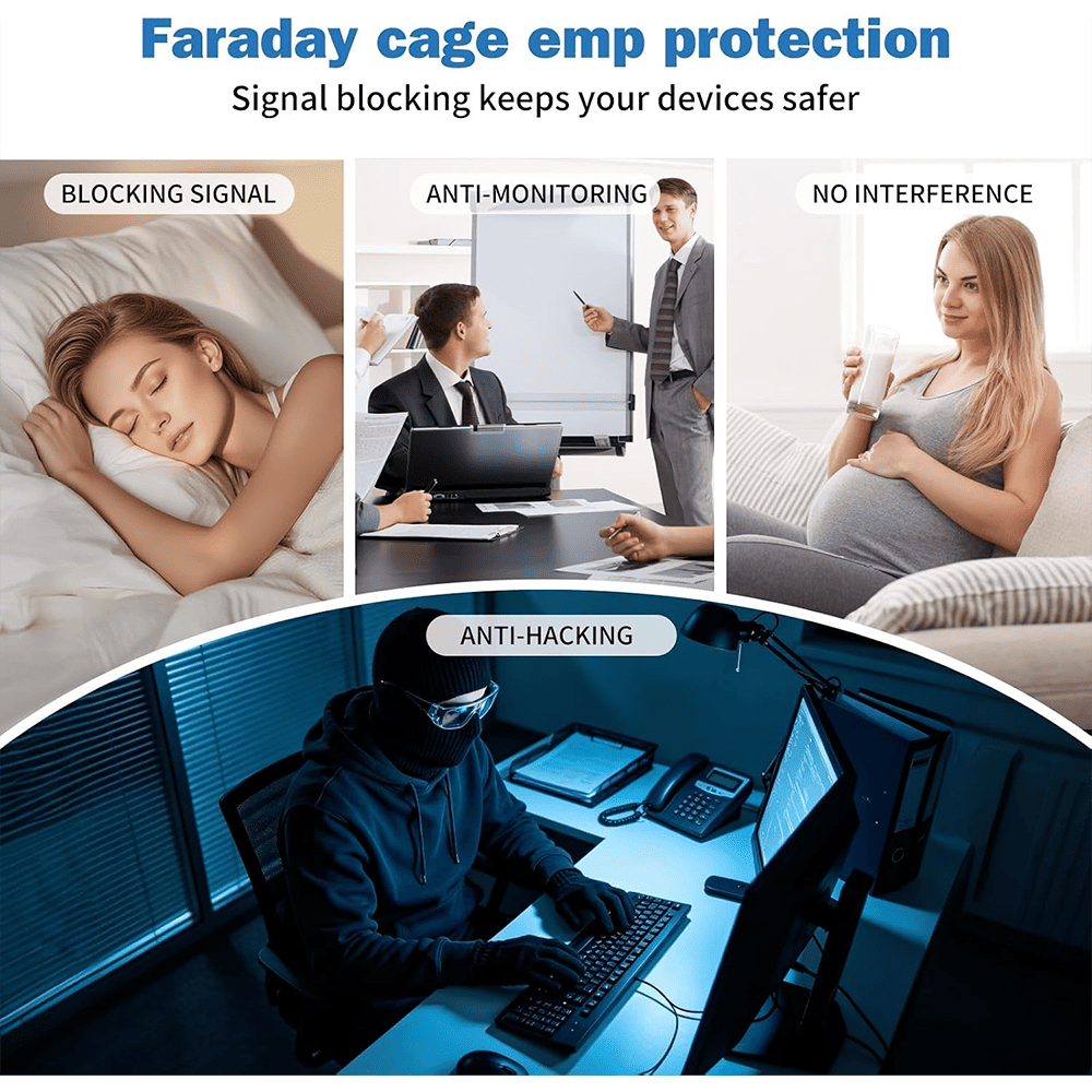 ENGPOW Military Grade Faraday Bag for Phones, Signal Blocking Pouch Black | Fireproof, Waterproof, Anti-Tracking, RFID Blocker (5G/GPS/WiFi/Bluetooth) with Detachable Shoulder Straps, for Daily Travel
