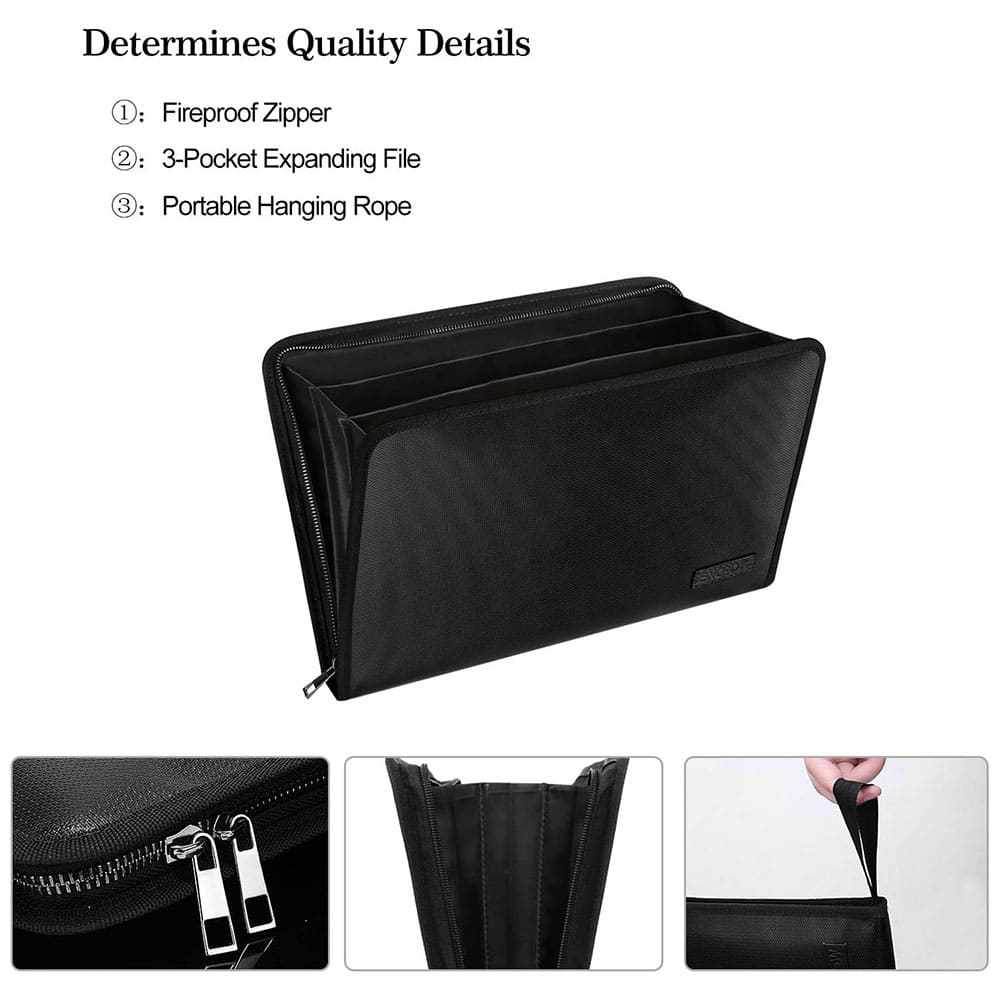 ENGPOW Fireproof & Waterproof Expanding File Folder Important Document Organizer Bag