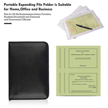 ENGPOW Fireproof & Waterproof Expanding File Folder Important Document Organizer Bag