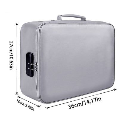Fireproof Document Bag with Lock Money Safe Pouch Home Office Travel