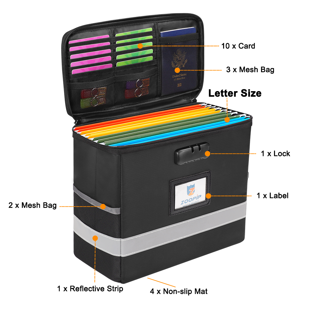 Document Box Storage Fireproof with Lock