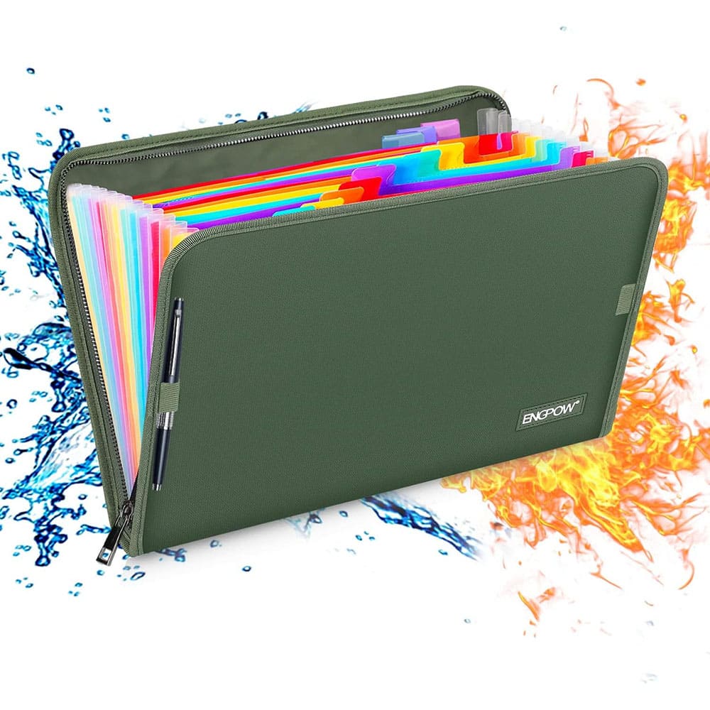 ENGPOW Fireproof & Waterproof Expanding File Folder Important Document Organizer Bag