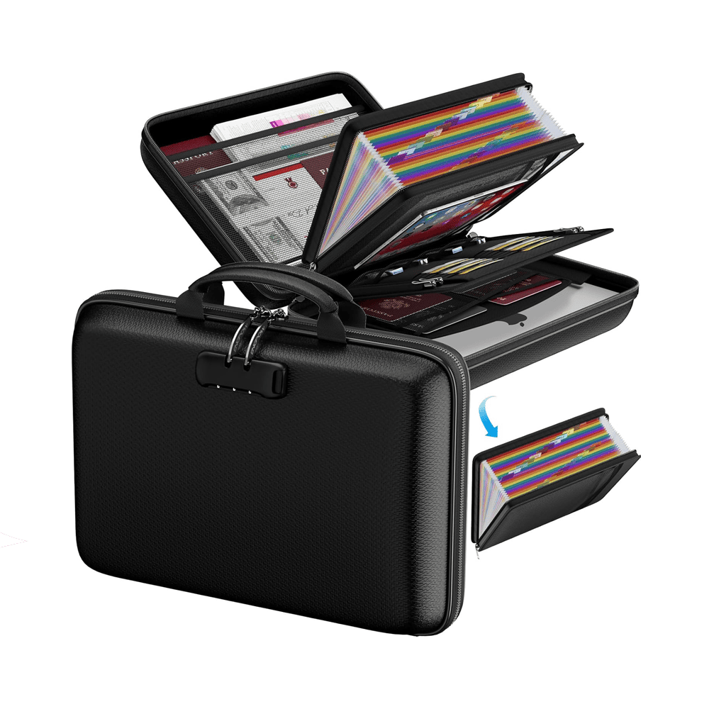 ENGPOW 25‑Pocket Fireproof & Water‑Resistant Expanding File Folder