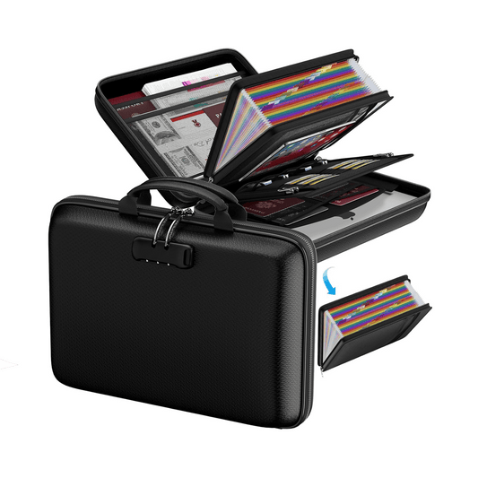 ENGPOW 25‑Pocket Fireproof & Water‑Resistant Expanding File Folder
