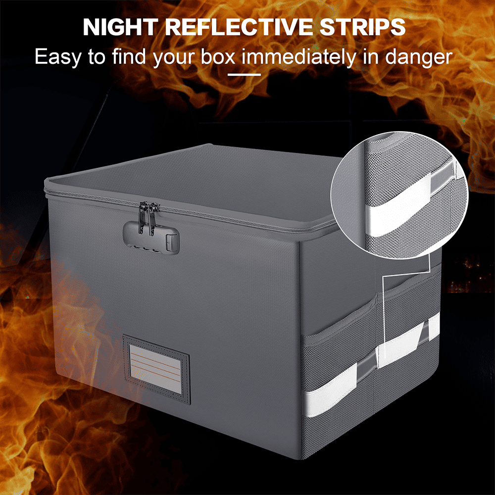 Fireproof File Box with Lock Anti Static Document Storage Organizer