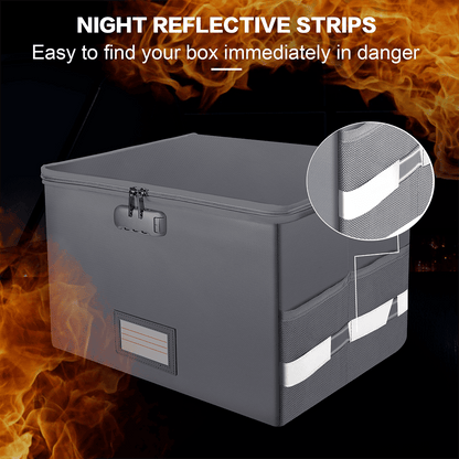 Fireproof File Box with Lock Anti Static Document Storage Organizer
