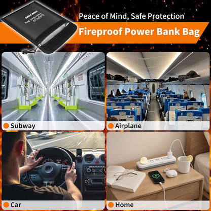 ENGPOW Fireproof Power Bank Bag: Explosion-Proof Electronic Case (9"x7")