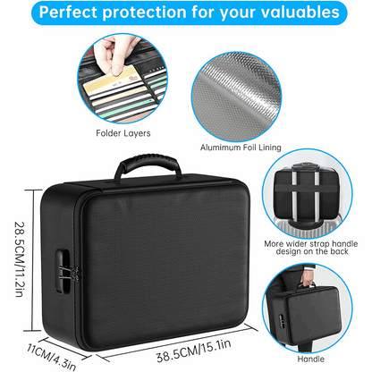Aluminum Foil Black Document Storage Bag