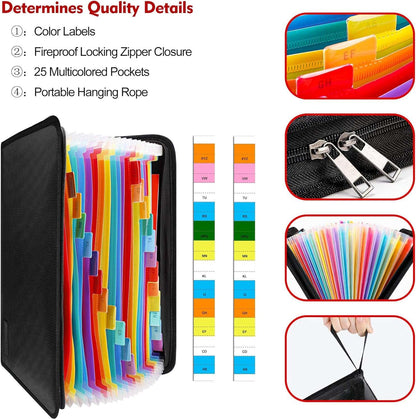 ENGPOW 25-Pocket Color Expandable Folder