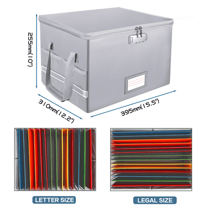 Fireproof File Box with Lock Anti Static Document Storage Organizer