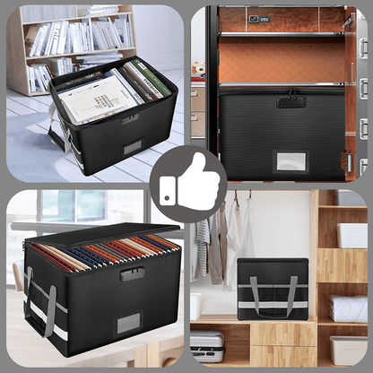 Fireproof File Storage Box Organizer Collapsible Document Safe Case
