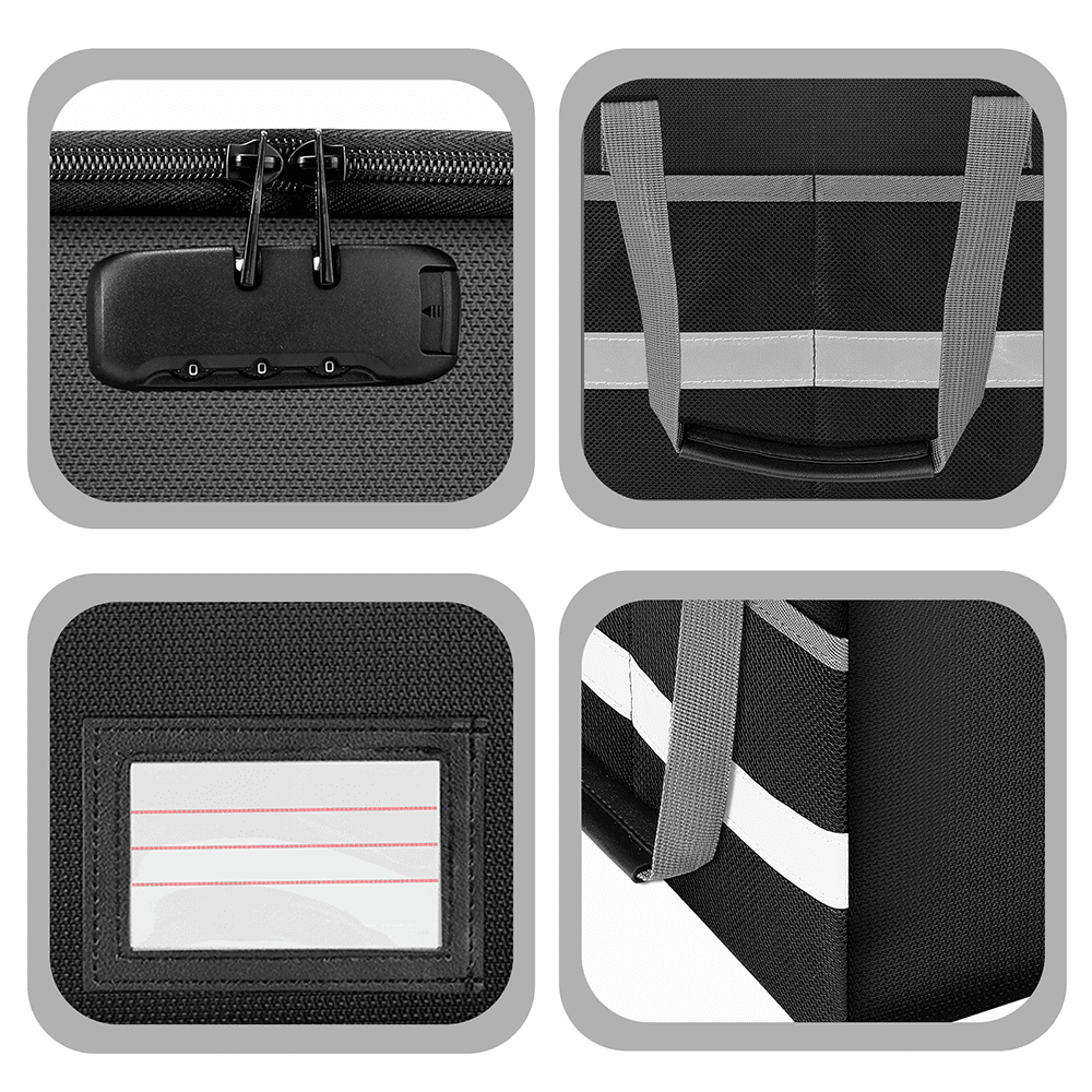Fireproof File Storage Box Organizer Collapsible Document Safe Case
