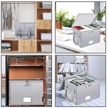 Fireproof File Box with Lock Anti Static Document Storage Organizer