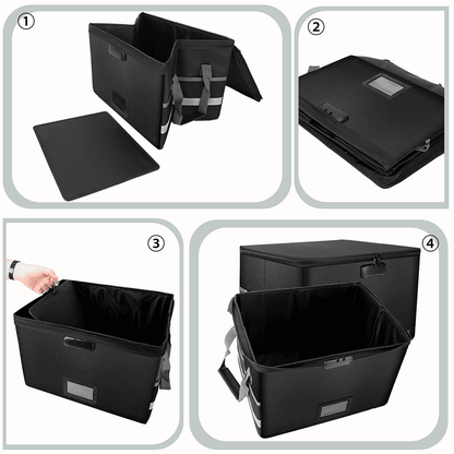 Fireproof File Storage Box Organizer Collapsible Document Safe Case