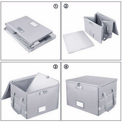 Fireproof File Box with Lock Anti Static Document Storage Organizer