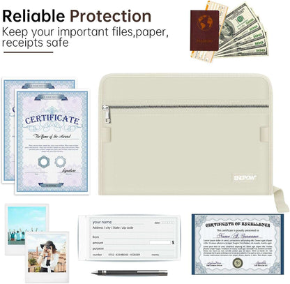 ENGPOW Accordion File Organizer Beige