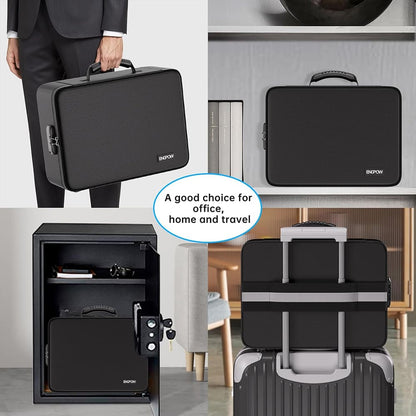 ENGPOW 5200°F Fireproof Document Box with Lock: 25-Pocket File Safe Organizer